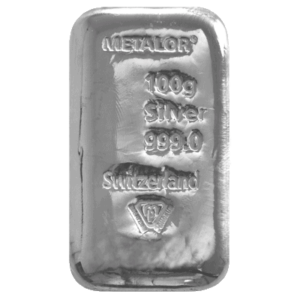 100 Grams Metalor Silver Bar