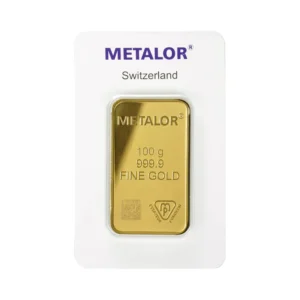 Metalor 100 Grams Gold Bar