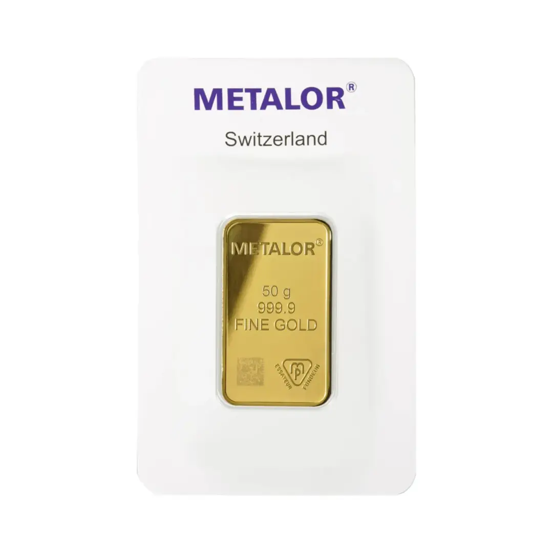 Metalor 50 Grams Gold Bar