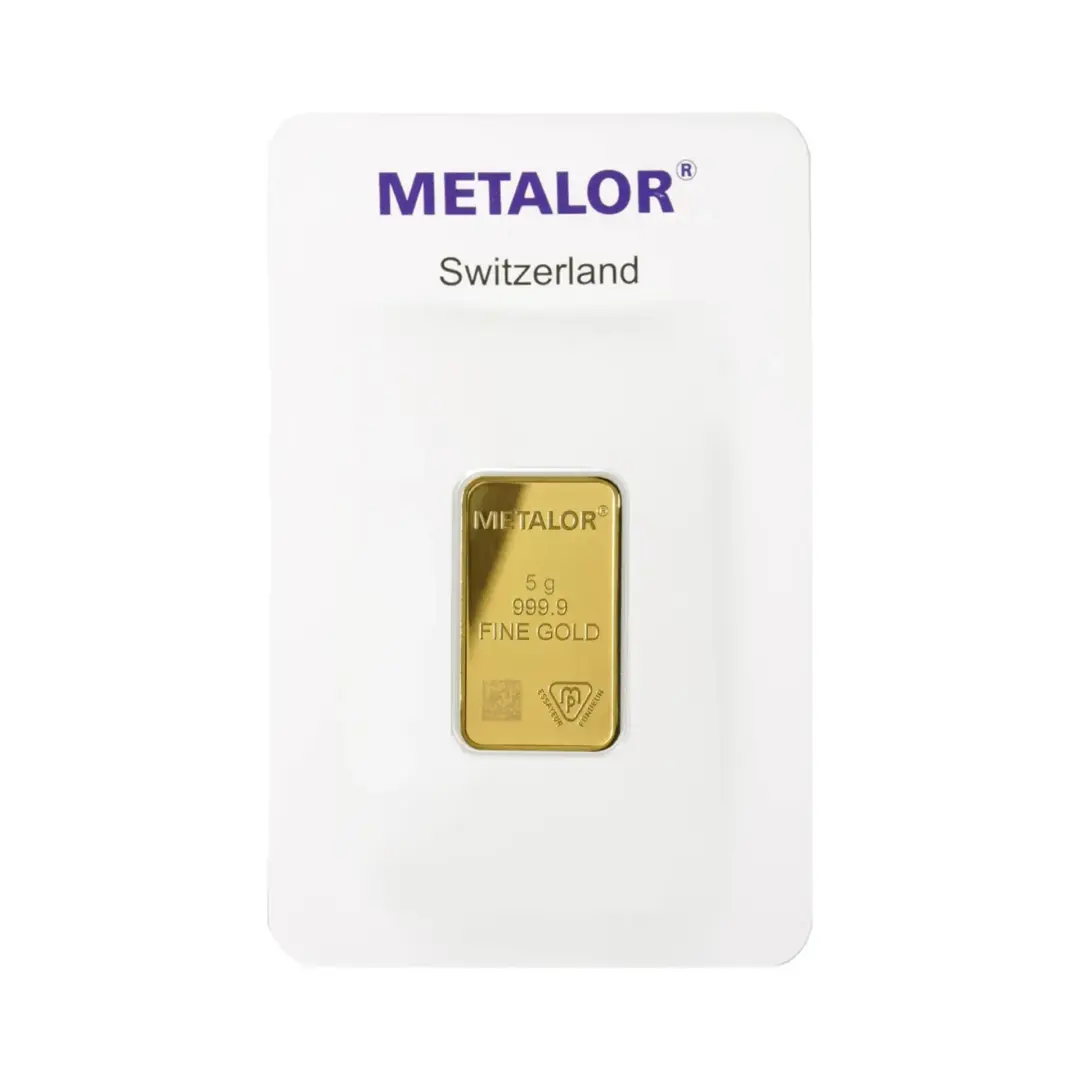 Metalor 5 Grams Gold Bar