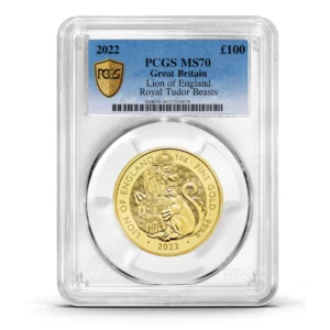 PCGS Certified 2022 Tudor Beast Lion Of England 1oz Gold Coin