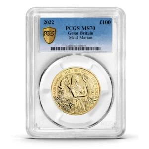 PCGS Certified 2022 Myths & Legends Maid Marian 1oz Gold Coin