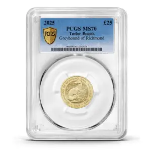 PCGS Certified 2025 Tudor Beast Greyhound of Richmond 1/4oz Gold Coin