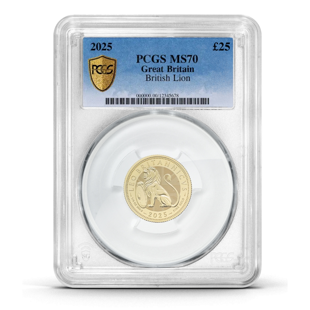 PCGS Certified 2025 The British Lion 1/4ox Gold Lion